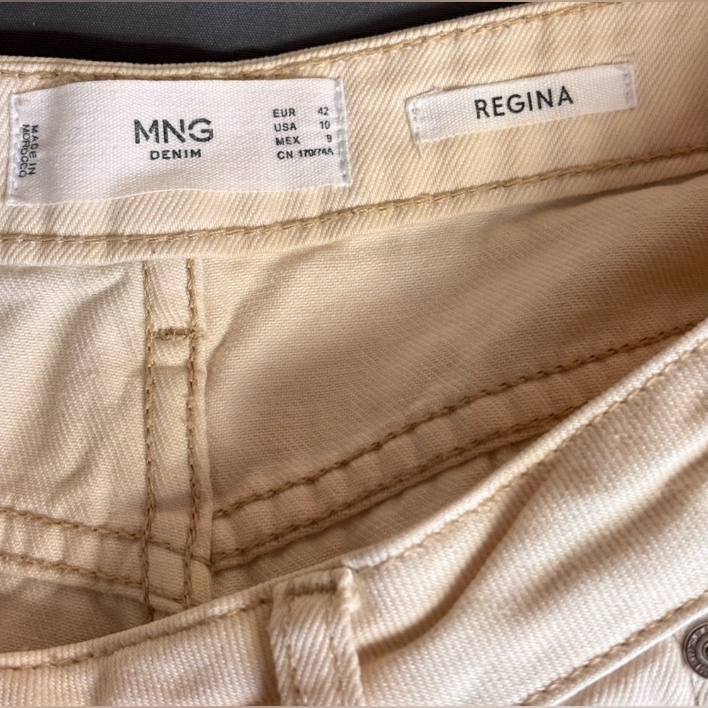 MNG Denim Regina Jeans Size 10 Color Ecru - Picture 12 of 12